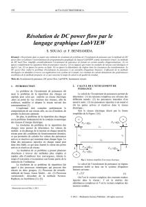 Résolution de DC power flow par le langage graphique LabVIEW