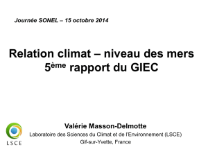Relation climat – niveau des mers 5ème rapport du GIEC