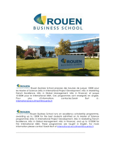 Rouen Business School propose des bourses de jusque 1300