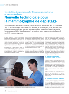 Nouvelle technologie pour la mammographie de dépistage