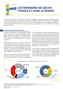 les émissions de ges en france et dans le monde