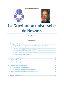 La Gravitation universelle de Newton