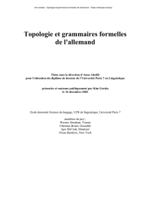 Topologie et grammaires formelles de l`allemand