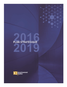 Plan stratégique - Investissement Québec