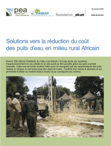 Solutions vers la réduction du coût des puits d`eau en milieu rural
