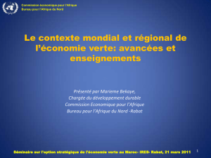 L`économie verte en Afrique du Nord: contexte, enjeux et