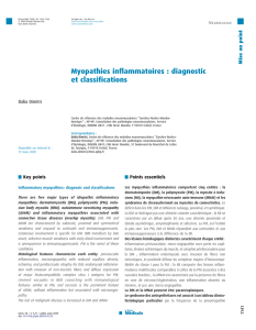 Myopathies inflammatoires : diagnostic et classifications