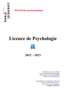 licence de psychologie - UFR d`études psychanalytiques