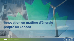 Innovation en matière d`énergie propre au Canada