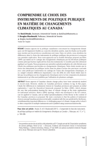 COMPRENDRE LE CHOIX DES INSTRUMENTS DE POLITIQUE