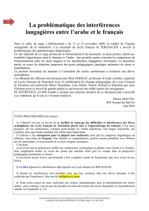 La problématique des interférences langagières entre l`arabe et le