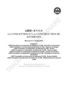 LEED v4 POUR LA CONCEPTION ET LA CONSTRUCTION DE