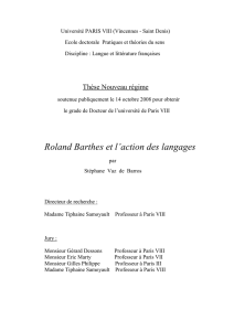 Roland Barthes et l`action des langages - E