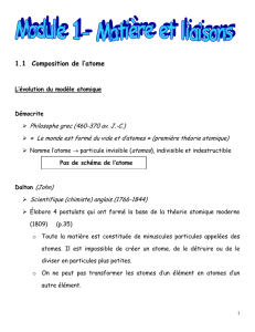 Chimie I Module 1 Notes de cours 1.1 à 1.5