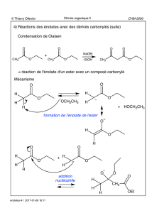4) Réactions des énolates avec des dérivés carbonylés (suite