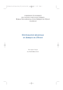 l`intégration régionale en afrique de l`ouest
