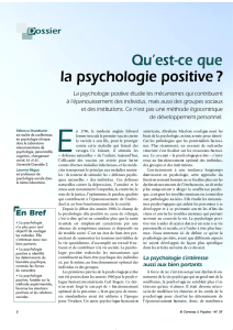 Qu`est-ce que la psychologie positive ?