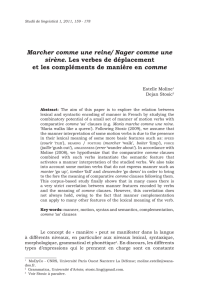Marcher comme une reine/ Nager comme une sirène. Les verbes de