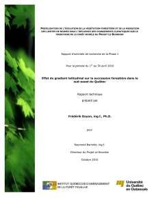 Effet du gradient latitudinal sur la succession forestière dans le sud