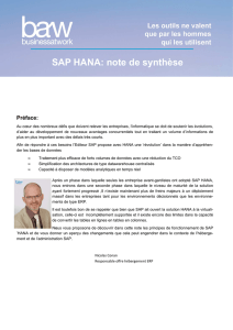 SAP HANA: note de synthèse