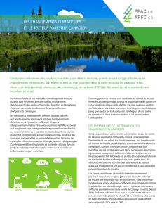 Changements climatiques - The Forest Products Association of