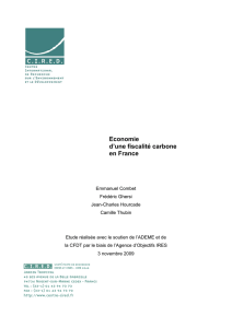 Economie d`une fiscalité carbone en France