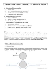 Transport fluide Chap.4 – Ecoulement I. H. autour d`un obstacle