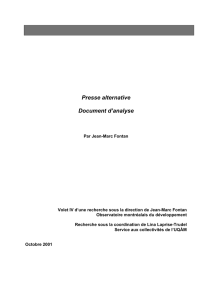 Presse alternative Document d`analyse