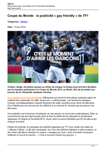 Coupe du Monde : la publicité « gay friendly » de TF1