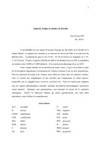 Aspects, temps et modes en jowulu - Llacan