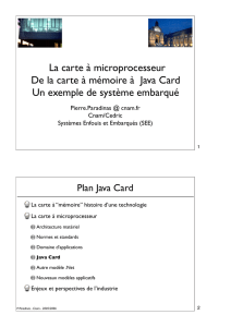 La carte à microprocesseur De la carte à mémoire à