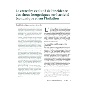 Le caractère évolutif de l`incidence des chocs énergétiques sur l