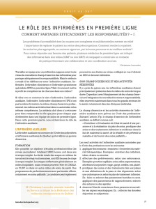 le rôle des infirmières en première ligne