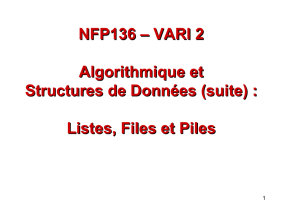 NFP136 – VARI 2 Algorithmique et Structures de Données (suite