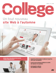 Revue Le Collège, été 2015 - Collège des médecins du Québec