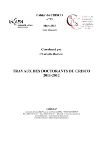 Travaux des doctorants du CRISCO 2011-2012