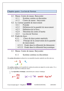 Cours de physique I chapitre quatre Les lois de Newton2011