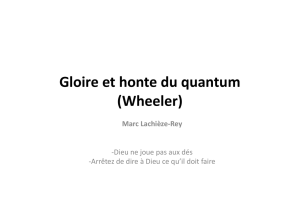 Gloire et honte du quantum (Wheeler) - Marc Lachièze-Rey