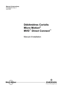 Débitmètres Coriolis Micro Motion® MVD™ Direct Connect