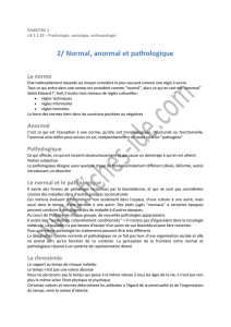 2/ Normal, anormal et pathologique - Fiches