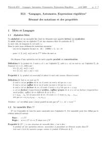 IG3 “Langages, Automates, Expressions régulières”