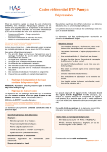 Cadre référentiel ETP PAERPA - Dépression