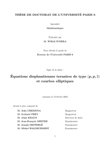 Equations diophantiennes ternaires de type (p, p, 2) et - IMJ-PRG