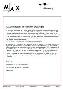 PCA-3: marqueur du carcinome prostatique