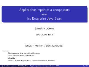 Applications réparties à composants avec les Enterprise Java Bean