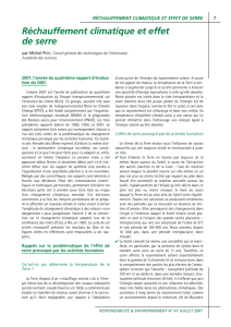 Réchauffement climatique et effet de serre par Michel PETIT