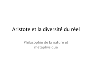 Aristote et la diversité du réel