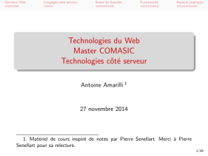 Technologies du Web Master COMASIC Technologies côté serveur