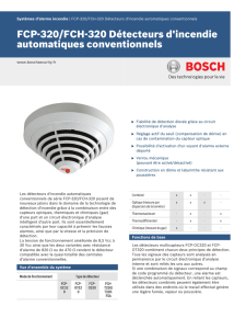 FCP‑320/FCH‑320 Détecteurs d`incendie automatiques