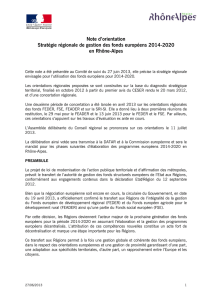 Note d`orientation, adressée le 27 juin à la Commission - CR-DSU